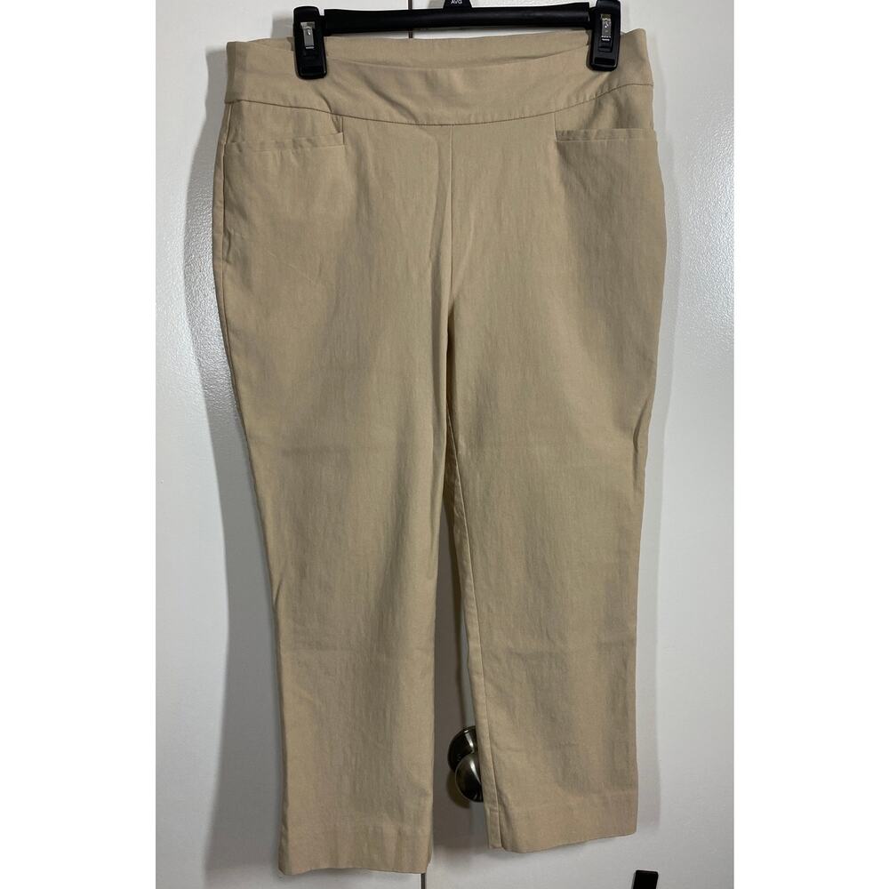 Chico's Crop Pull Up Pants Khaki Stretch Size 0.5 US SMALL - Picture 6 of 8